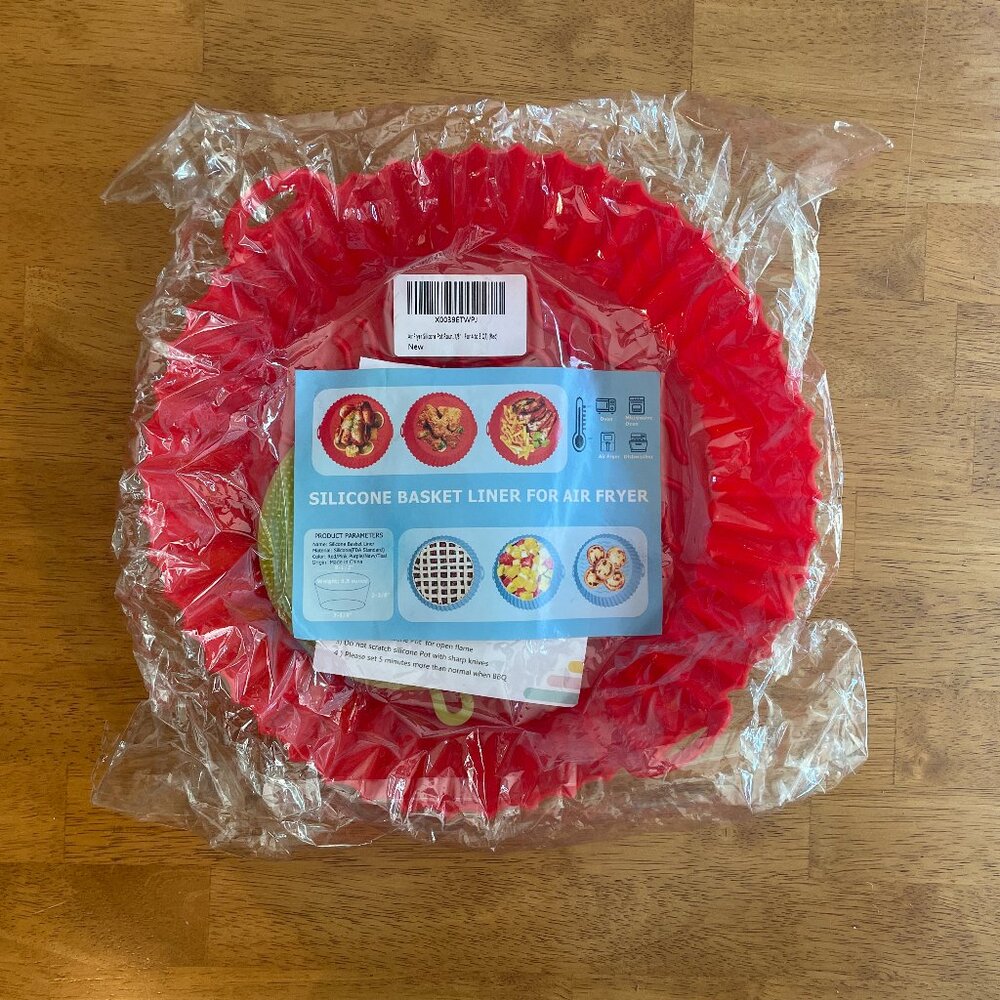 Red silicone basket liner